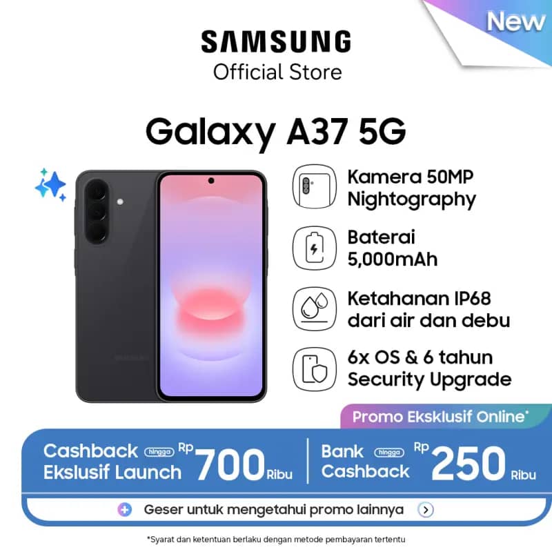 Samsung SM-A376B A37 6+128GB 6.67" 5G Awesome Charcoal ITA