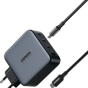 Fenner Tech 65W Caricatore Universale GaN Tech 2 xUSB-C +USB-A Fast