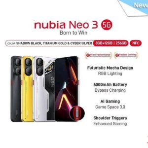 ZTE Nubia Neo3 8+256GB 6.72" 5G Shadow Black ITA