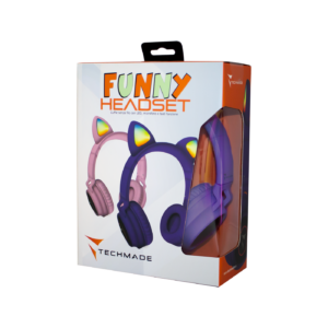Techmade Cuffie Funny Led BT + Microfono Purple